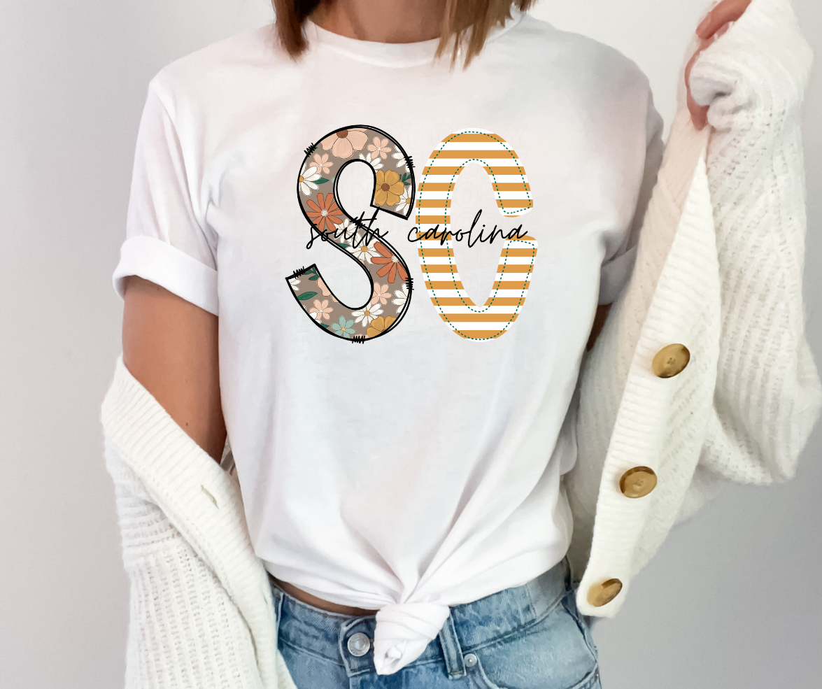 *SS Exclusive* Floral Letter States Graphic Tee