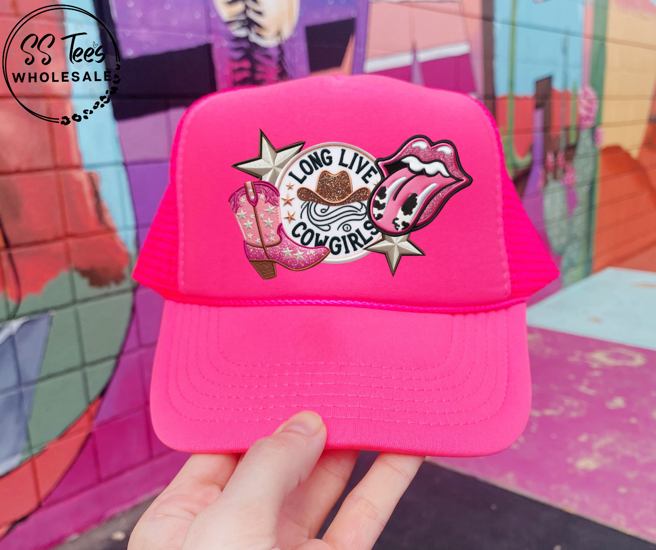 Long Live Cowgirls Faux Embroidered Foam Trucker Hat