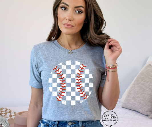 Checkered Baseball Graphic Tee