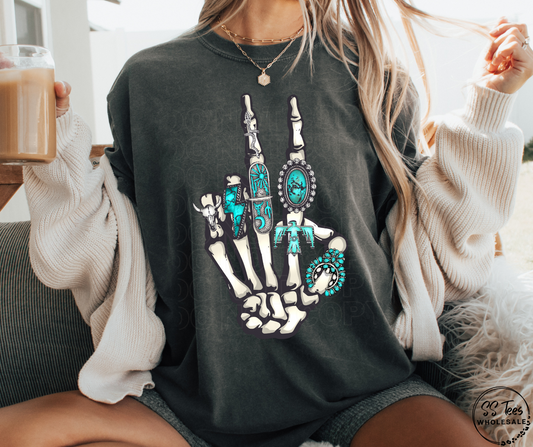 Peace Concho Skellie Hand Graphic Tee