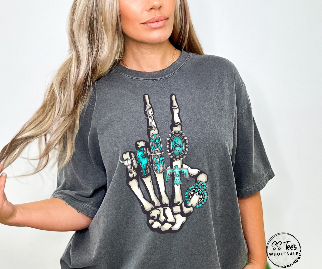 Peace Concho Skellie Hand Graphic Tee