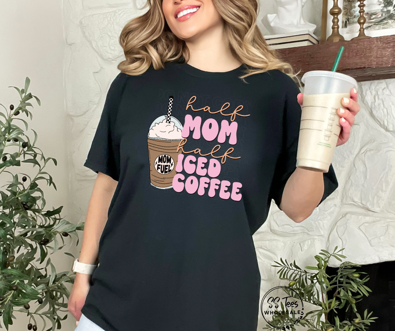 Half Mom, Half Iced Coffee Graphic Tee